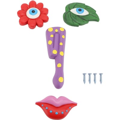 Boomgezichten Decor Kleurrijk Schattig Hars Kunst Decoratie Grappige Buiten Boomgezichten voor Tuin pink