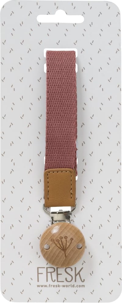 Fresk Speenkoord – 22 cm - Kraamcadeau - Speenketting met Velcro Sluiting - Speenhouder - Fopspeenkoord - Donkerroze -
