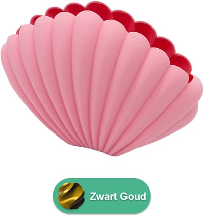 Marella organische vaas – Decoratieve vaas - Zwart / Goud - 3d geprinte vaas – geschikt voor droogbloemen - :hoogte: