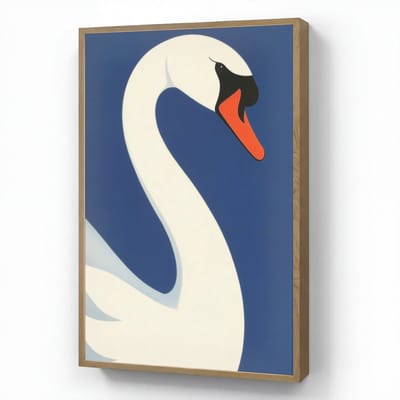Wandlamp 60x90 cm - Oplaadbaar - Zwaan - Wit - Snavel - Illustratie - Wandlampen binnen woonkamer - Slaapkamer lamp - Decoratieve nachtlamp - Vloerlamp draadloos