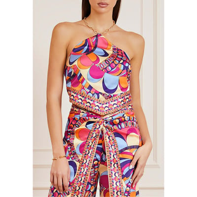 GUESS Marciano By  Blossom Blouse Tulum Top Print Maat: M | Mouwloze Tops Outlet | Dames