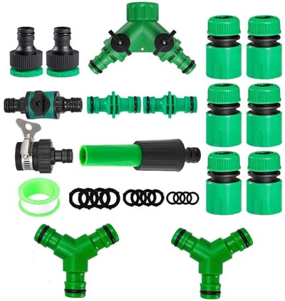 17-delige Tuinslang Connector Set, Universele Slangverbindingen, Snelle Fittingen voor Irrigatie, Geschikt voor 1/2 en 3/4 Inch Slangen