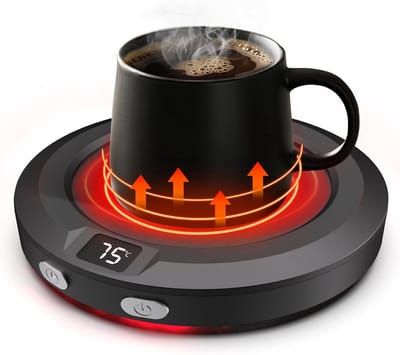 Kopjesverwarmer zwart elektrisch warmhoudplaat voor koffie thee