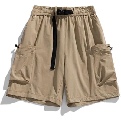Nieuwe Losse Herenshorts met Meerdere Zakken Shorts Shorts Shorts voor Mannen en Vrouwen In Zomer Strandbroek 4XL brown