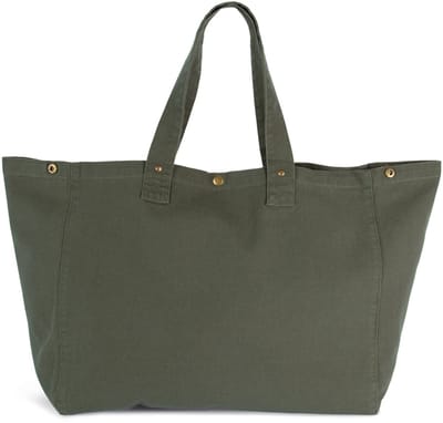 Kimood Shopper van verwassen katoen KI3208 - Washed Kombu Green - One size