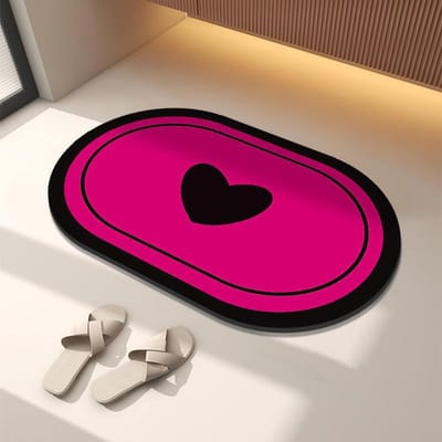 Huishoudelijke Badkamer Liefde Vloermat Huishoudelijke Badkamer Dopamine Stijl Badkamer Vocht Vochtafvoerend Antislip Sneldrogend Toilet Voetmat 30 * 40Cm