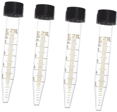 Centrifugebuisjes Glas - Reageerbuisjes Conisch - Laboratorium Experimenten - Met Nauwkeurige Schaal - 12 x 2.5 cm - Transparant