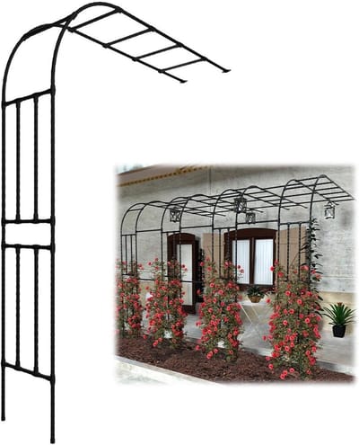 Rozenboog Metaal - Halve Spalier - Klimplanten Ondersteunen - Weerbestendig Ontwerp - Tot 375 cm - Zwart