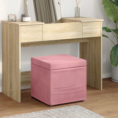 vidaXL - Kruk - Roze - 41 - x - 41 - x - 40 - cm - Velvet - en - Geengineerd - Hout