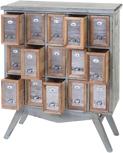 Apothekerskast MCW-A43, ladekast, massief dennenhout, vintage shabby-look, 94x73x32 cm
