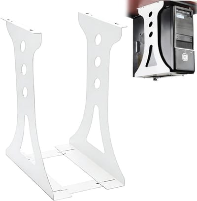 Verstelbare Zwarte PC Houder voor Onder Bureau, Computer Beugel en Tafelmontage, Ideaal voor Kantoor en Gaming