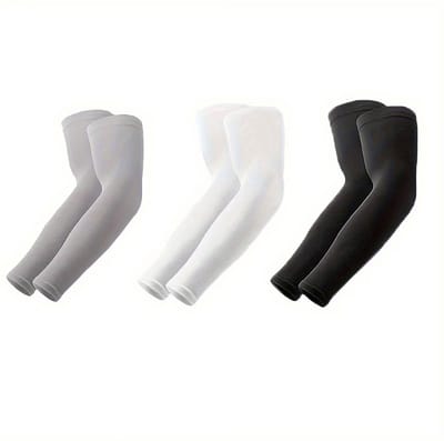 Zwart wit grijze armstukken unisex 3 paar verkoelende ademende rekbare sneldrogende sport arm mouwen met elastische pasvorm voor fietsen hardlopen outdoor activiteiten en dagelijks gebruik