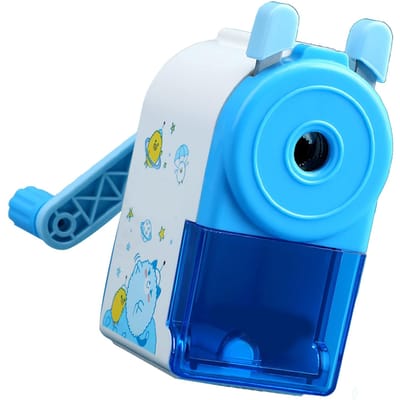 Potloodslijper Automatische Handmatige Potloodslijper Studenten Draagbare Potloodslijper voor School Slaapzaal Bibliotheek Blauw
