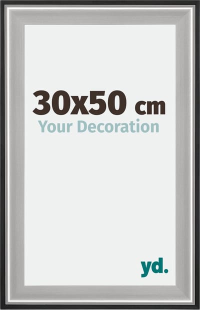 Your Decoration - Fotolijst 30x50 cm - Hout - Zwart Zilver Gepolijst - Birmingham