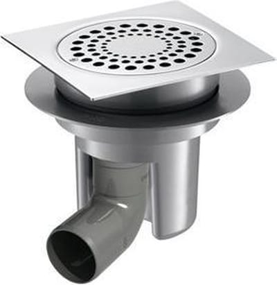 Harde vloerhevel 150x150 regelb hoogte horiz uitg. bocht Ø50