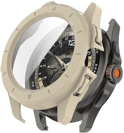 Watch case screenprotector - hoesje - gehard glas - geschikt voor Xiaomi Watch S4 - beige