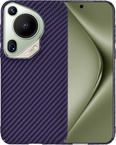 Hoesje geschikt voor Huawei Pura 70 Ultra - Techsuit Carbonite FiberShell Carbon Back Cover - Paars