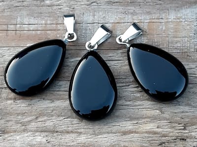 Edelsteen Onyx druppel hanger