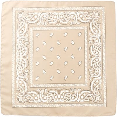 Fako Fashion - Bandana - Hoofddoek - Mondbescherming - Zakdoek - Sjaal - Paisley - Beige