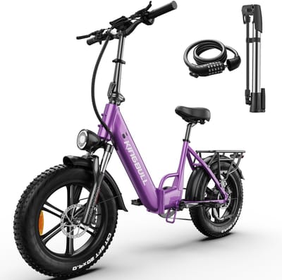 Maxtron Literider 2.0 Opvouwbare Elektrische Fiets–648Wh Accu–20×4.0 Inch Fatbike Banden–Actieradius tot 90 km–Voor- en Achter Hydraulische Schijfremmen–MOZO Aluminium Verende Voorvork met Lock-out– Elektrische Stadsfiets –Max. Belasting 180 kg–Paars