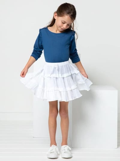 Kinder Rok Patroon - Naaipatroon Meisjes - Zelf Kleding Maken - Gelaagde Geplooide Stijl - Maten 2-8 - Patroon Naaien