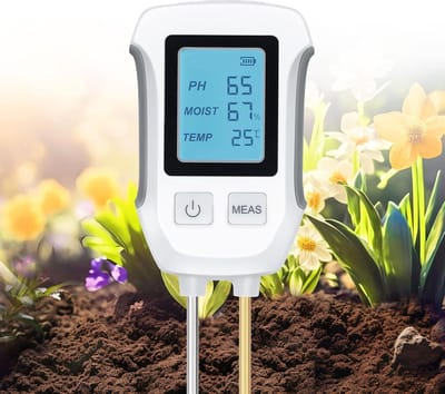 Digitale 3-in-1 Plantenmeter met Thermometer, Vochtigheid, pH Waarde en LCD Scherm voor Tuinieren en Landbouw