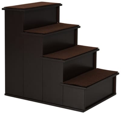 Hondentrap Kattentrap Antislip Ontwerp Gemakkelijk Te Reinigen Pettrap Voor Honden En Katten Geschikt Voor Oudere Huisdieren Of Dieren Met Beperkingen 40x59x54.2 cm Donkerbruin MDF
