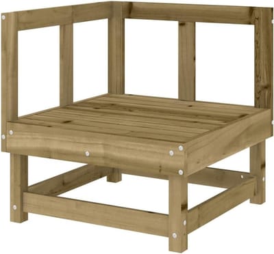 Hoekbank Tuin - Houten Bank - Buiten Zitten - Modulair Ontwerp - 61 x 61 x 62 cm - Natuurlijk