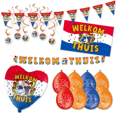 LUQ – Welkom Thuis Pakket – Rood-Wit-Blauw – Luxe Welcome Home Decoratie Set – Thuiskomen Feest Versiering Bundel