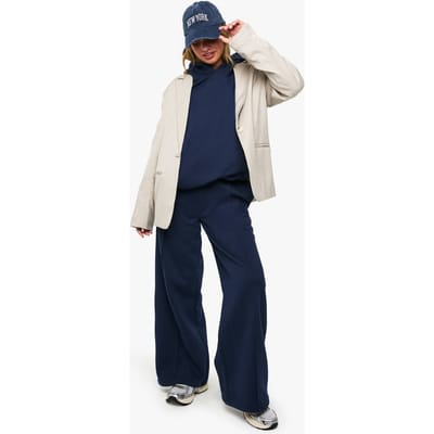 boohoo Dames Jogger met Pintuck-detail en rechte pijpen | Marineblauw | Maat: XS