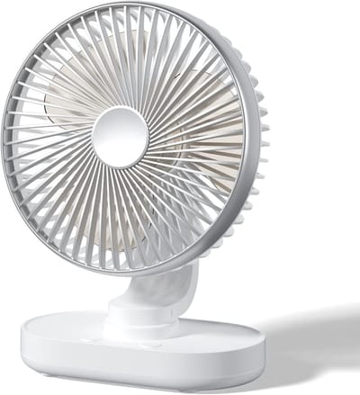 USB tafelventilator - 4 snelheden, automatische oscillatie, oscillerend, stille werking, mini bureauventilator voor kantoor slaapkamer en thuiswerkplek - Zilver