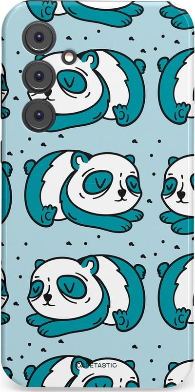 Casetastic hoesje geschikt voor Samsung Galaxy A35 - Dubbellaagse bescherming - Panda dromen - Fashion Case - Lichtgrijs Petrol Wit