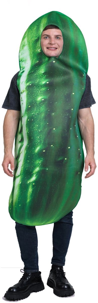 Kostuum Augurk – One Size – Inclusief Jumpsuit – Carnaval, Foute Party & Verkleedkleding