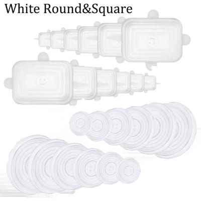 Lot de 24/12/6 couvercles alimentaires en silicone réutilisables pour la conservation de la fraîcheur, couvercles hermétiques pour le rangement de la cuisine, accessoires de cuisine pour réfrigérateur 6PCS
