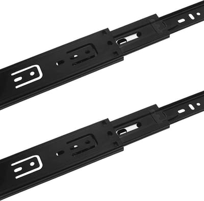 2 stuks laderails, 150 mm schuifladen, uittrekrails, 3 vouwen, telescopische schuiflade, scharnieren, volledig uittrekbaar, 285 mm, zwaar draagvermogen van 45 kg