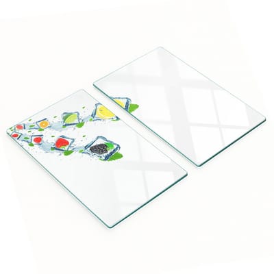 Decoratieve glazen snijplanken voor gesneden fruit 2x30x52 cm