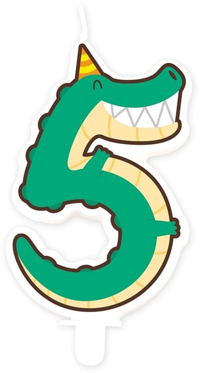Jungle candle 5 crocodile | 4 stuks