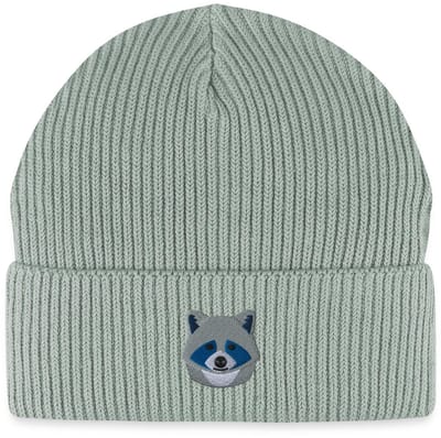 Geborduurde Wasbeer Kop Uniseks Bio Fisherman Beanie
