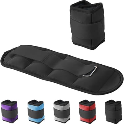 HT SPORT Weighted Ankle Wraps Weighted Wristbands | Adjustable With Velcro Closure | For Fitness, Yoga, Rehabilitation, Jogging, Gymnastics, Aerobics, Gym