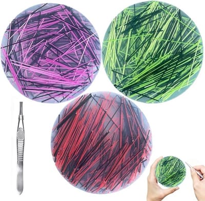 Daity 3-delige set sensorische fidget-pads voor volwassenen-Siliconen hulpmiddel voor plukken en trekken(inclusief pincet)-Voor focus-stress-en angstverlichting-Rond ontwerp