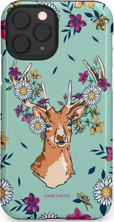 Casetastic Hoesje Geschikt voor Apple iPhone 11 Pro - Stijlvolle Beschermende Duo-layer Case - Gewei bloesem