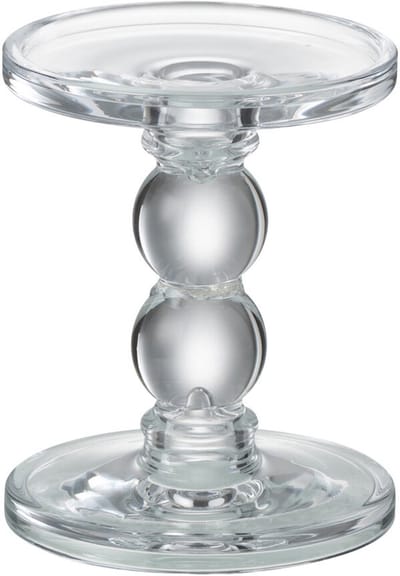J-Line kaarshouder Druppels - glas - transparant - small