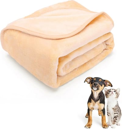 Nobleza Hondenmat - Hondendeken - Dierenkleed - 120x100 cm - Zacht Microvezel - Voor Hond en Kat - Bruin - Beige