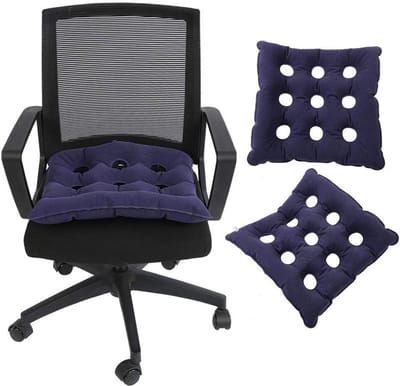 Dailygoods- Luchtkussen Ergonomisch Ontwerp - Opblaasbaar - Antidecubitus - Rolstoel - Bureaustoel - PVC Materiaal - 39x39cm - Zitkussen