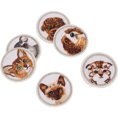 6 Pièces Patchs thermocollants Motif Animal Mignon Operation Facile Largement Utilisés Coton Durable Léger Patchs pour Jean pour Bricolage brown
