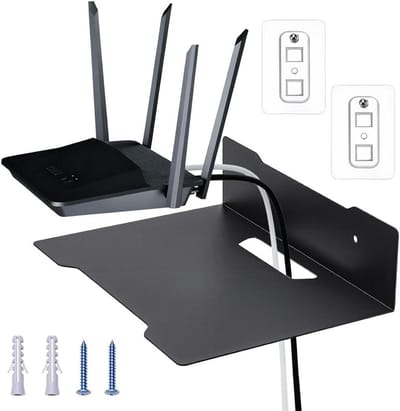 Zwevende Wandplank - Plankhouder Metaal - Projector Ophangen - Stevige Stalen Constructie - 23 x 16.9 cm - Zwart