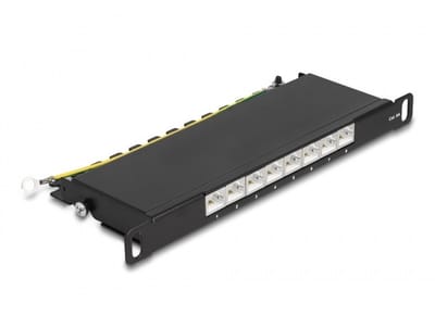 Delock 10 inch patch panel | 8x RJ45 | CAT6a | STP | 0,5U | zwart
