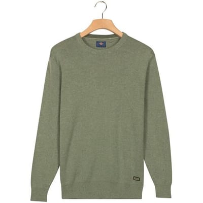 Baileys Trui Crew Neck Allover Fine Two-Tone Texture Dark Forest / male