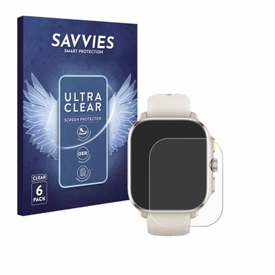 Savvies - Screenprotector voor Huami Amazfit Cheetah (Square) - Folie Beschermfolie transparant 6 Stuks