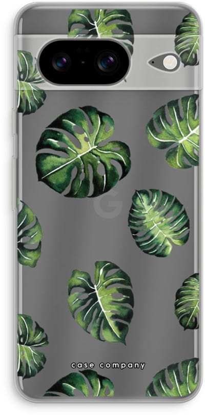 Case Company® - Hoesje geschikt voor Google Pixel 8 hoesje - Tropische bladeren - Soft Cover Telefoonhoesje - Bescherming aan alle Kanten en Schermrand